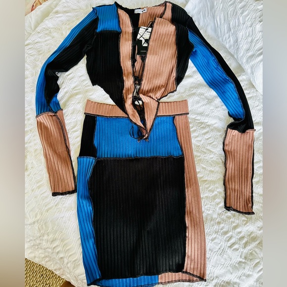 Fashion Nova Hit The Block Skirt Set - Blue/combo - Picture 6 of 9